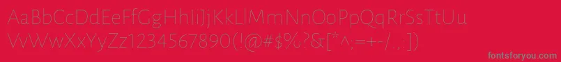 フォントLunasansThin – 赤い背景に灰色の文字