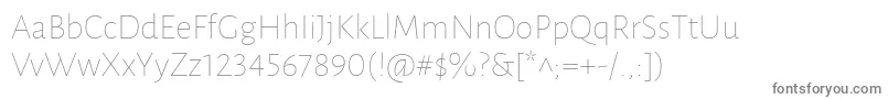 LunasansThin-Schriftart – Graue Schriften auf weißem Hintergrund