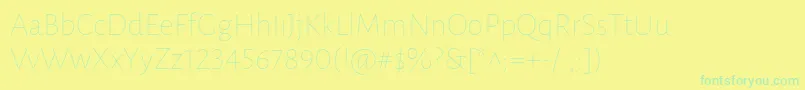 Czcionka LunasansThin – zielone czcionki na żółtym tle