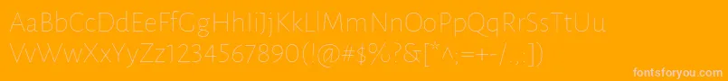LunasansThin-Schriftart – Rosa Schriften auf orangefarbenem Hintergrund