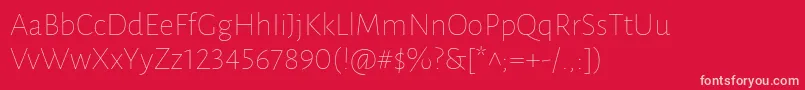 LunasansThin Font – Pink Fonts on Red Background