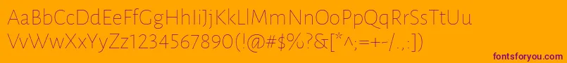 LunasansThin Font – Purple Fonts on Orange Background