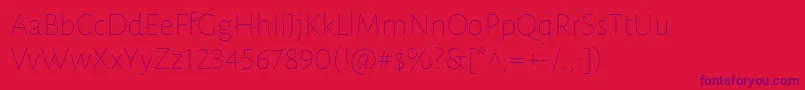 LunasansThin Font – Purple Fonts on Red Background