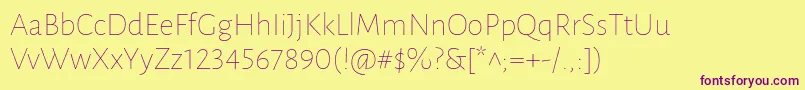 Police LunasansThin – polices violettes sur fond jaune