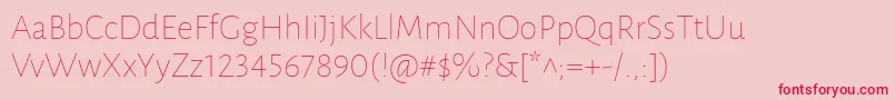 LunasansThin Font – Red Fonts on Pink Background