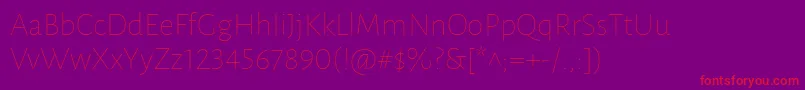 LunasansThin Font – Red Fonts on Purple Background
