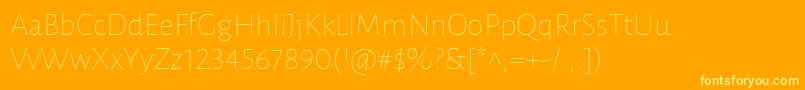 LunasansThin-Schriftart – Gelbe Schriften auf orangefarbenem Hintergrund
