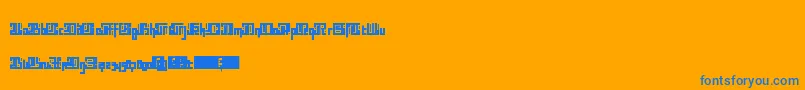 Blocktur Font – Blue Fonts on Orange Background