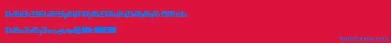 Blocktur Font – Blue Fonts on Red Background