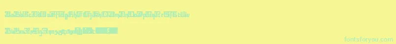 Blocktur Font – Green Fonts on Yellow Background