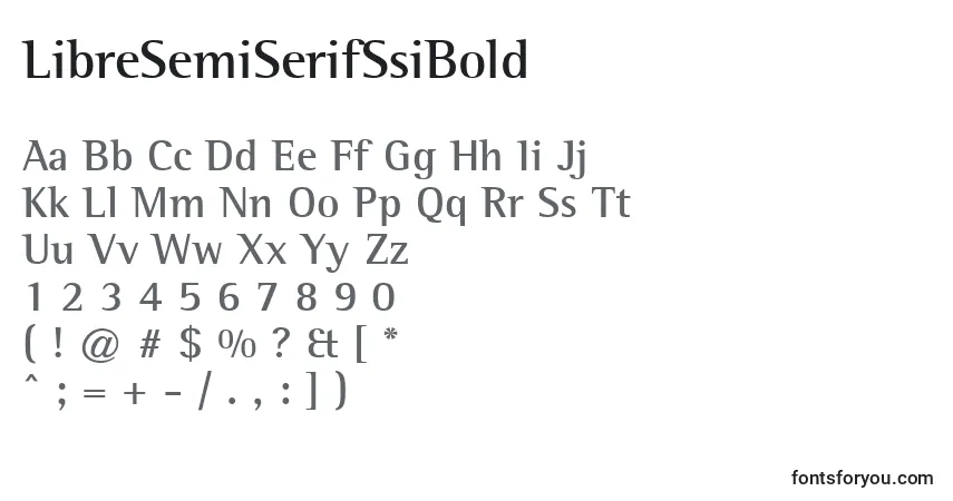 Czcionka LibreSemiSerifSsiBold – alfabet, cyfry, specjalne znaki