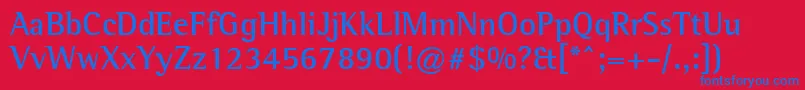 LibreSemiSerifSsiBold Font – Blue Fonts on Red Background