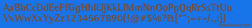 LibreSemiSerifSsiBold Font – Brown Fonts on Blue Background
