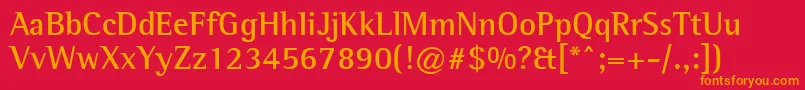 LibreSemiSerifSsiBold Font – Orange Fonts on Red Background