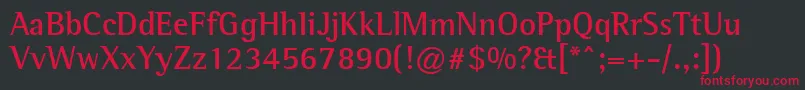 LibreSemiSerifSsiBold Font – Red Fonts on Black Background