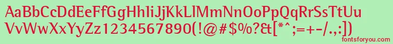 LibreSemiSerifSsiBold Font – Red Fonts on Green Background