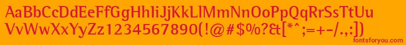 LibreSemiSerifSsiBold Font – Red Fonts on Orange Background
