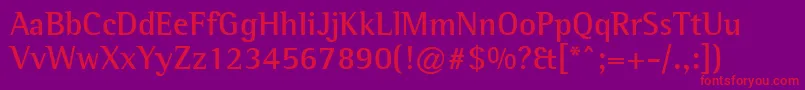 LibreSemiSerifSsiBold Font – Red Fonts on Purple Background
