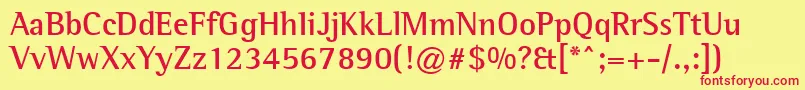 LibreSemiSerifSsiBold Font – Red Fonts on Yellow Background
