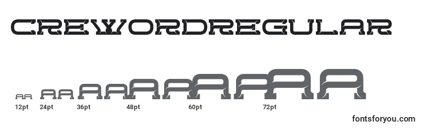 CrewordRegular Font Sizes