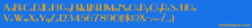 Fonte UppeaBold – fontes laranjas em um fundo azul