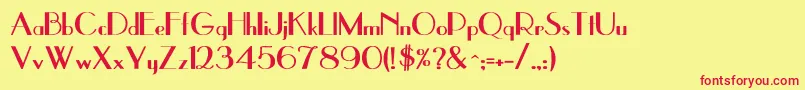 UppeaBold Font – Red Fonts on Yellow Background