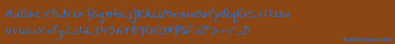 Jphst Font – Blue Fonts on Brown Background