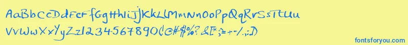 Jphst Font – Blue Fonts on Yellow Background