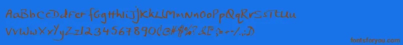 Jphst Font – Brown Fonts on Blue Background