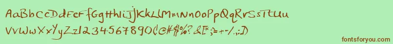 Jphst Font – Brown Fonts on Green Background