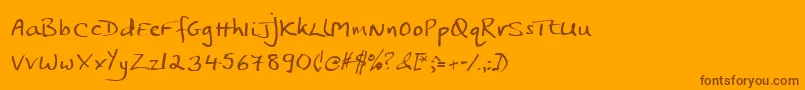 Jphst Font – Brown Fonts on Orange Background