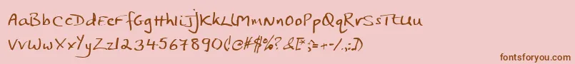 Jphst Font – Brown Fonts on Pink Background