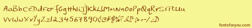 Jphst Font – Brown Fonts on Yellow Background