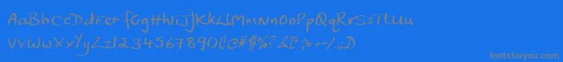 Jphst Font – Gray Fonts on Blue Background
