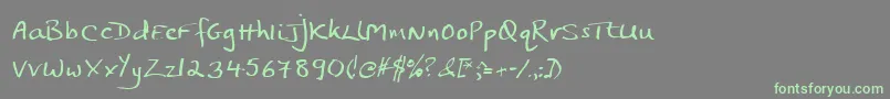 Jphst Font – Green Fonts on Gray Background
