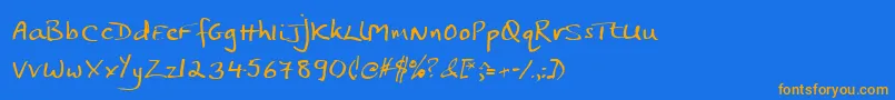 Jphst Font – Orange Fonts on Blue Background