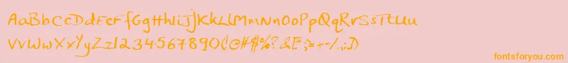 Jphst Font – Orange Fonts on Pink Background