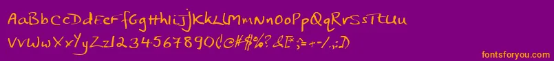 Jphst Font – Orange Fonts on Purple Background