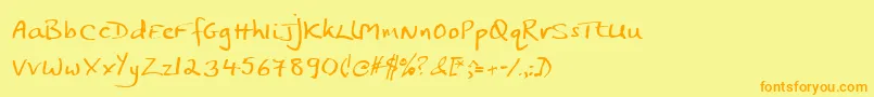 Jphst Font – Orange Fonts on Yellow Background