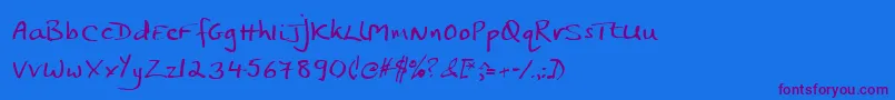 Jphst Font – Purple Fonts on Blue Background