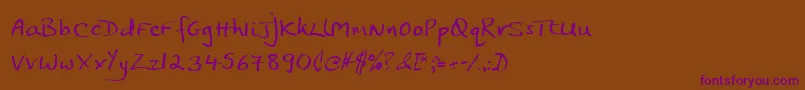 Jphst Font – Purple Fonts on Brown Background