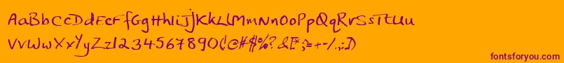 Jphst Font – Purple Fonts on Orange Background