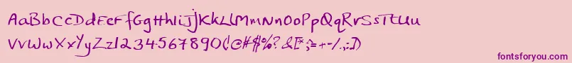 Jphst Font – Purple Fonts on Pink Background