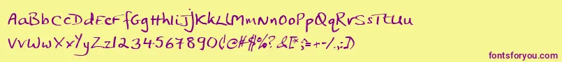 Jphst Font – Purple Fonts on Yellow Background
