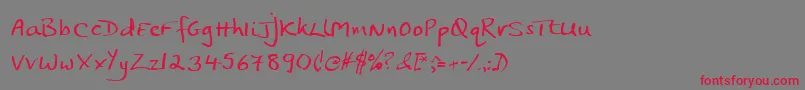 フォントJphst – 赤い文字の灰色の背景