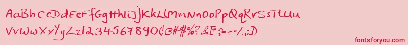 フォントJphst – ピンクの背景に赤い文字