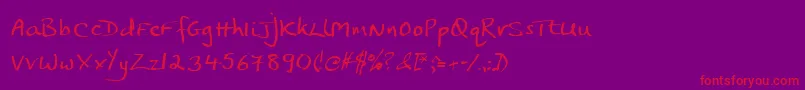 Jphst-Schriftart – Rote Schriften auf violettem Hintergrund