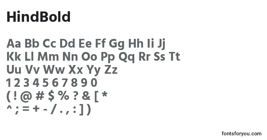 Czcionka HindBold – alfabet, cyfry, specjalne znaki