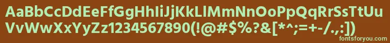 Czcionka HindBold – zielone czcionki na brązowym tle