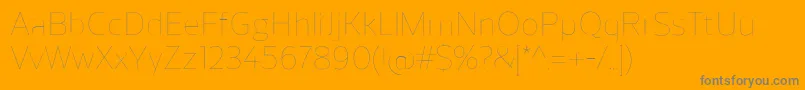 ReganUltralight Font – Gray Fonts on Orange Background